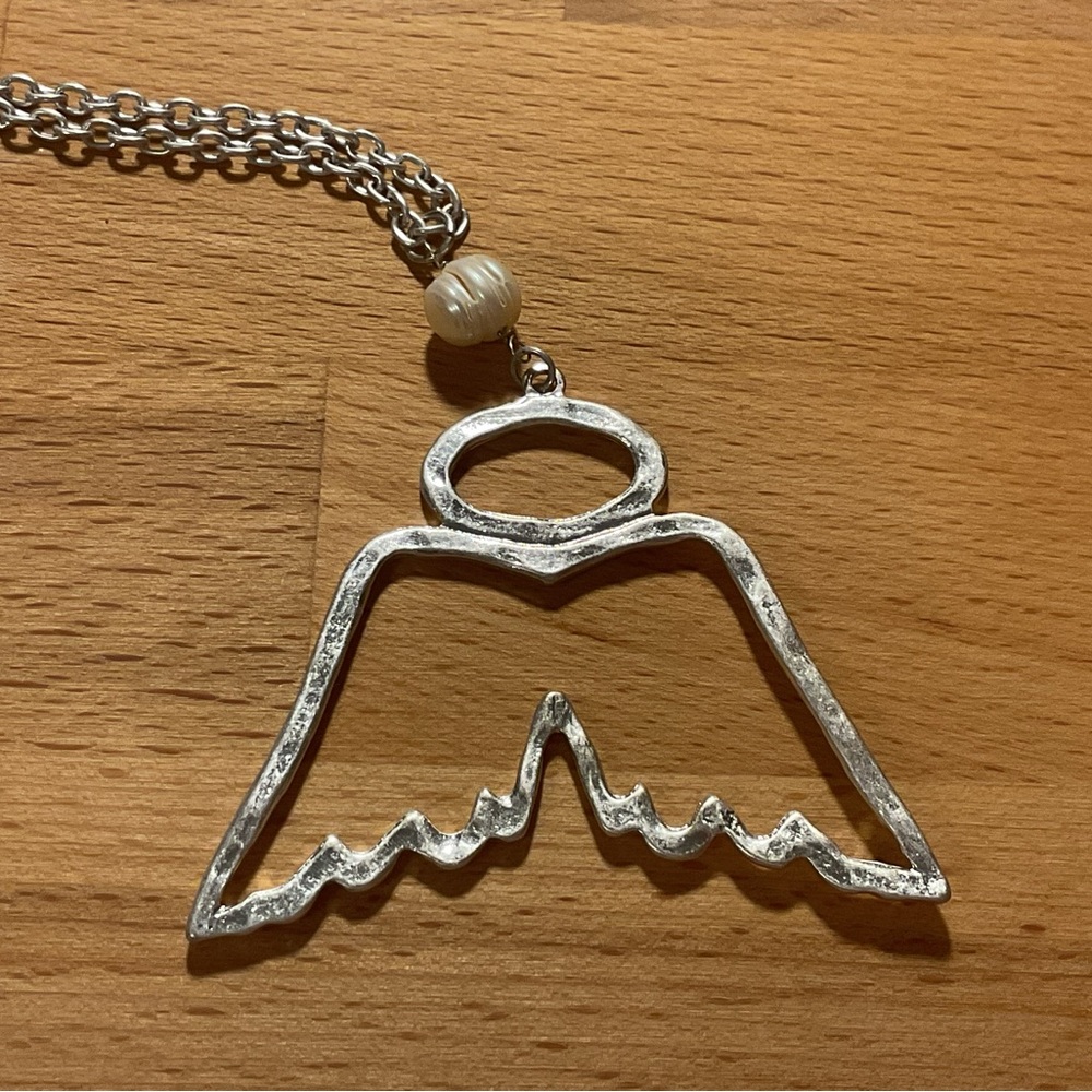 Silver Angel Pendant Necklace